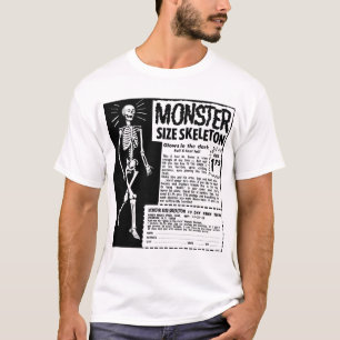 Retro Vintage Kitsch Moster Size Skeleton Ad T-Shirt