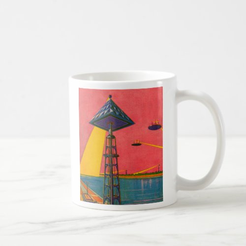 Retro Vintage Kitsch Sci Fi Canals of Mars Coffee Mug