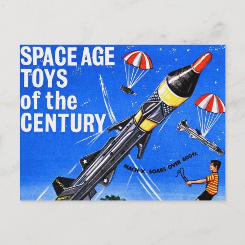 Retro Vintage Kitsch Sci Fi Space Age Toys Mach_X Postcard