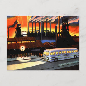Retro Vintage Kitsch the Bus and American Industry Postcard