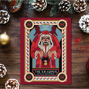 Retro Vintage Krampus & the Old, Dark Christmas Card