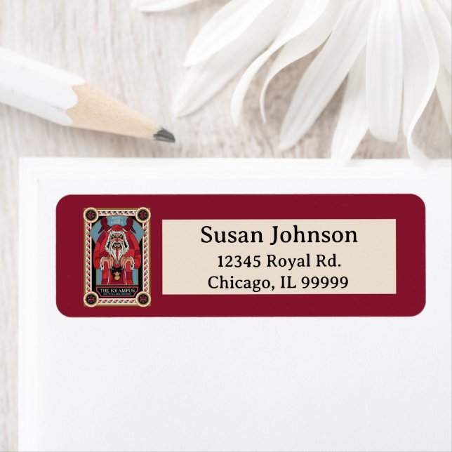 Retro Vintage Krampus & the Old, Dark Christmas Label (Insitu)