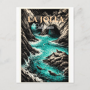 Retro Vintage La Jolla California Travel Postcard
