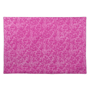 Retro Vintage Lace Leaf Hot Pink Placemats