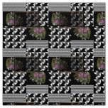 Retro vintage lace watercolor flowers roses patchw fabric
