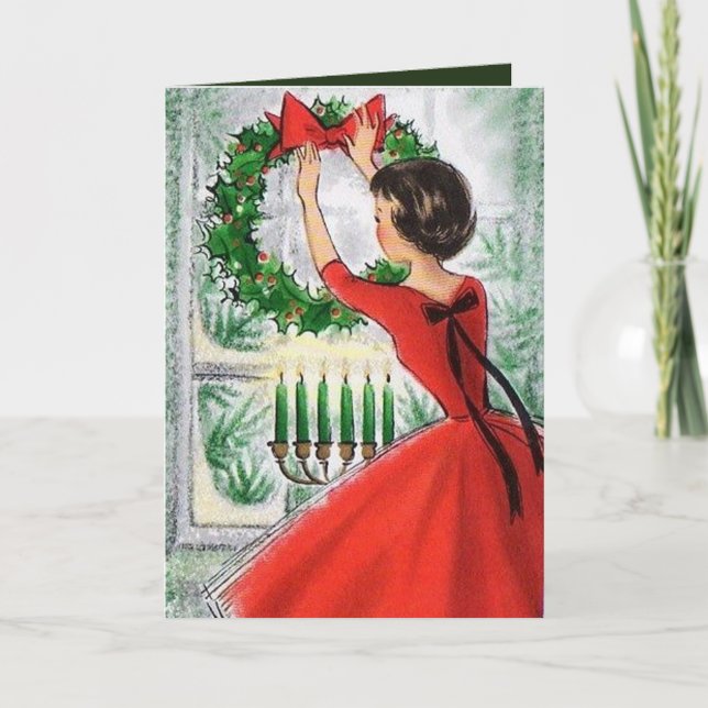 retro Vintage lady add text card (Front)