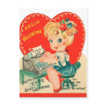 Retro Vintage Lady Valentine Holiday postcard Retro Vintage Lady Valentine Holiday postcard