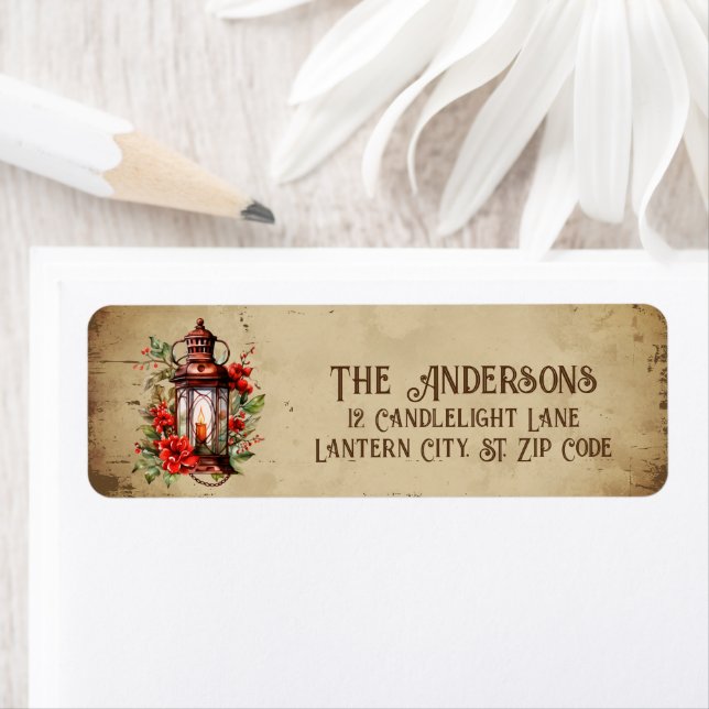 Retro Vintage Lantern  Label (Insitu)