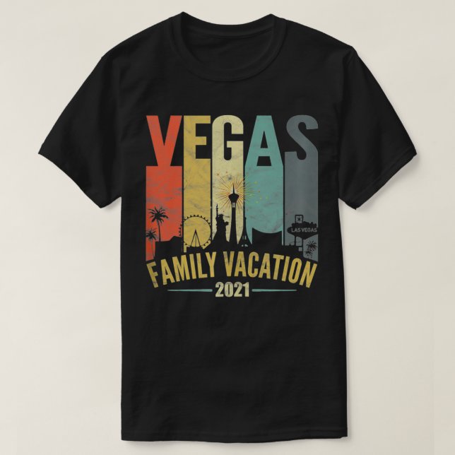 Retro Vintage Las Vegas Family Vacation 2021  T-Shirt (Design Front)
