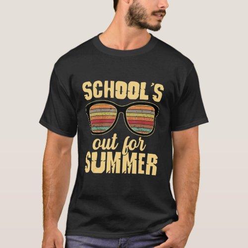 Retro Vintage Last Day Of School Schools Out Summe T_Shirt