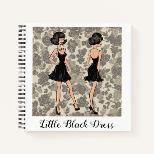Retro Vintage LBD Little Black Dress Fashion Diary Notebook