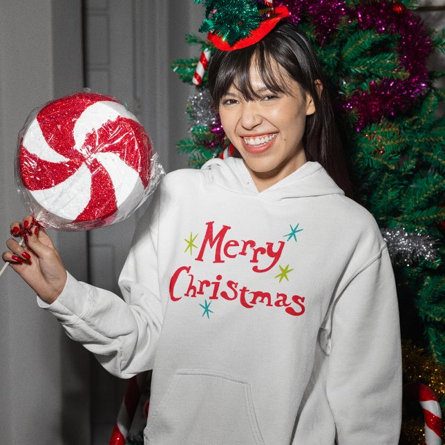 Retro Vintage Lettering Merry Christmas Hoodie (Creator Uploaded)