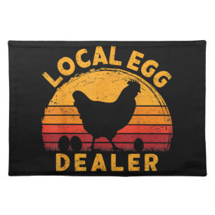Retro Vintage Local Egg Dealer Farmer Chicken Egg Cloth Placemat