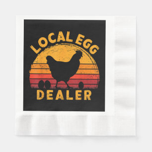 Retro Vintage Local Egg Dealer Farmer Chicken Egg Napkins