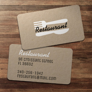 Retro Vintage Logo Restaurant & Kitchen Channel Business Card