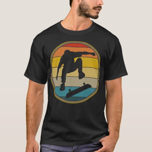 Retro Vintage Long Board Skateboarding Design T_Shirt