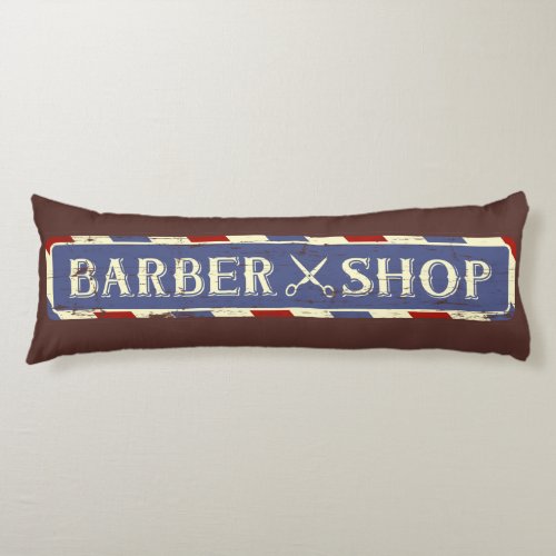 Retro Vintage Man Cave Rustic Grunge Barber Body Pillow