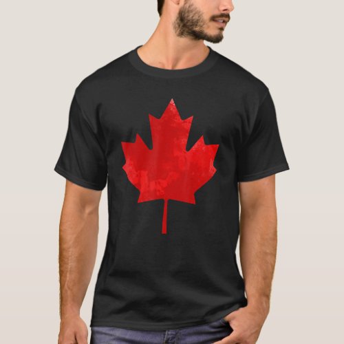 Retro Vintage Maple Leaf Canadian Flag Cute Canada T_Shirt