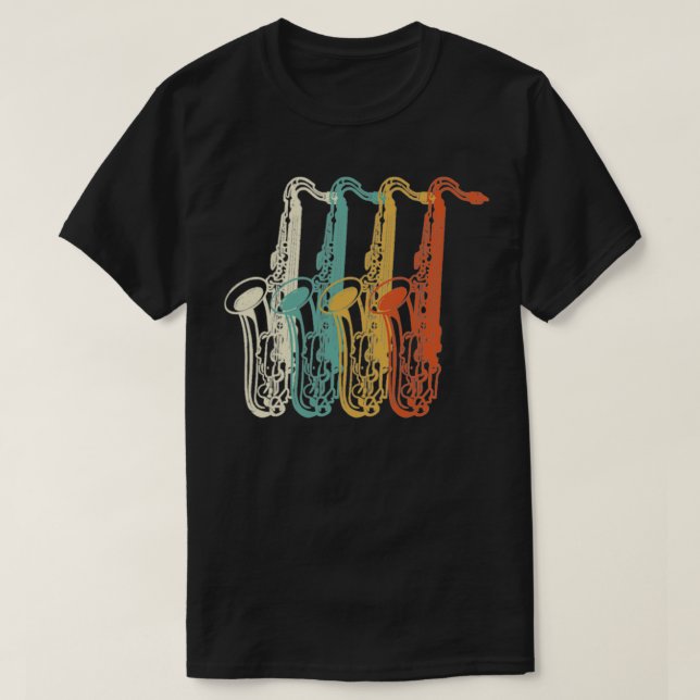 Retro Vintage Marching Band Saxophone 2 T-Shirt (Design Front)
