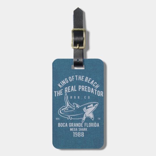 Retro Vintage Mega Shark Florida Poster Luggage Tag