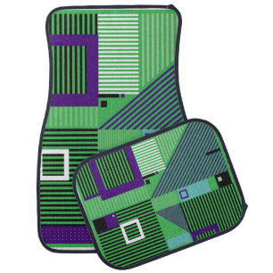 Retro vintage memphis fashion style pattern. Illus Car Floor Mat