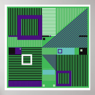 Retro vintage memphis fashion style pattern. Illus Poster