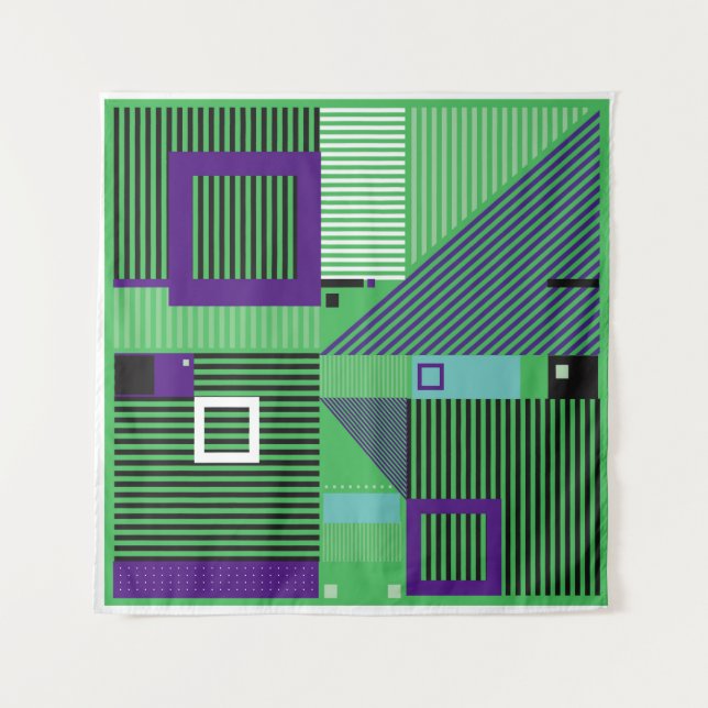 Retro vintage memphis fashion style pattern. Illus Tapestry (Front)