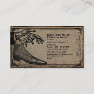 Retro Vintage Men's Fashion Shoes Business Card