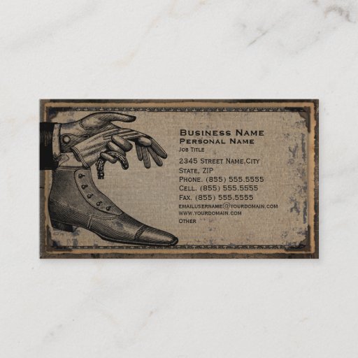 Customizable Retro Vintage Men's Fashion Shoes Business Card