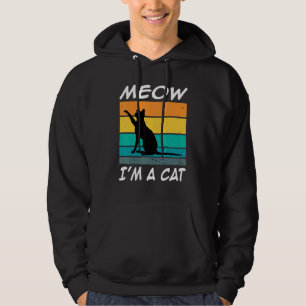 Retro Vintage Meow I'm A Cat Cat Costume Hoodie