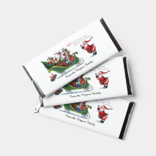 Retro Vintage Merry Christmas customizable Hershey Bar Favors