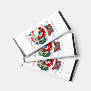 Retro Vintage Merry Christmas Santa customizable Hershey Bar Favors
