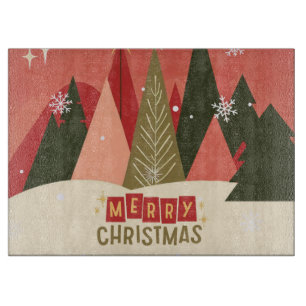 Retro/Vintage Merry Christmas tree Cutting Board