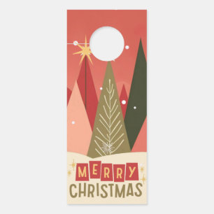 Retro/Vintage Merry Christmas tree Door Hanger
