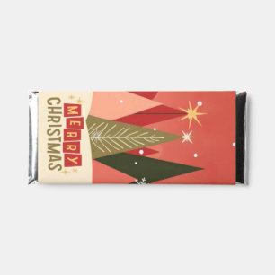 Retro/Vintage Merry Christmas tree Hershey Bar Favors