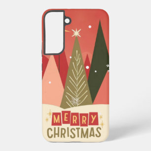 Retro/Vintage Merry Christmas tree Samsung Galaxy S22+ Case