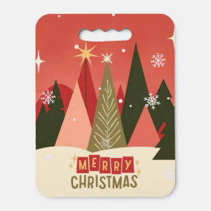 Retro/Vintage Merry Christmas tree Seat Cushion
