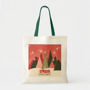 Retro/Vintage Merry Christmas tree Tote Bag