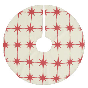 Retro Vintage Mid-century Atomic Star Pattern Brushed Polyester Tree Skirt