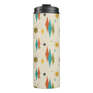 Retro Vintage Mid Century Mod Atomic Space Age Thermal Tumbler