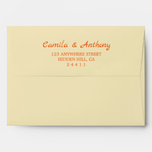 Retro Vintage Mid Century Orange Flower Pattern Envelope