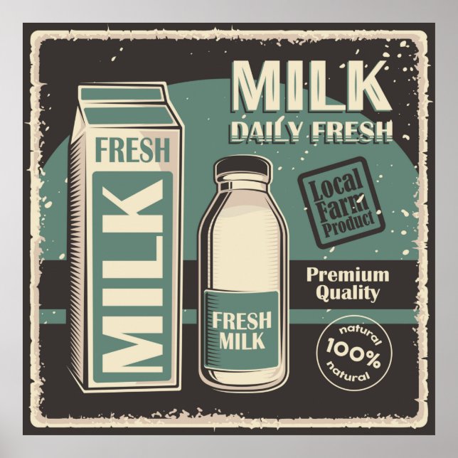 retro vintage milk business poster (Front)