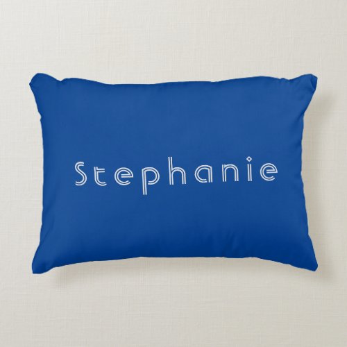 Retro Vintage Minimalist Modern Blue Accent Pillow