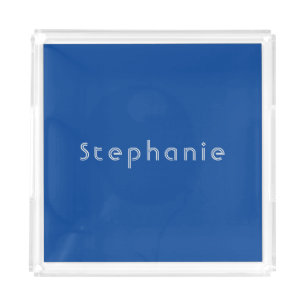 Retro Vintage Minimalist Modern Blue Acrylic Tray