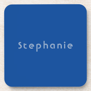 Retro Vintage Minimalist Modern Blue Beverage Coaster