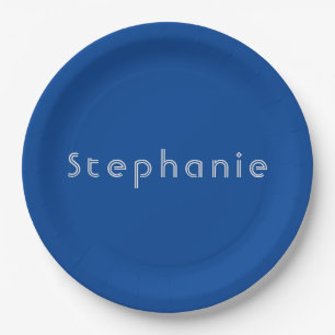 Retro Vintage Minimalist Modern Blue Paper Plates