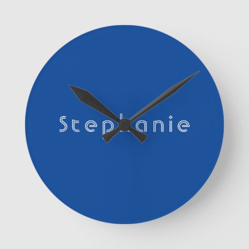 Retro Vintage Minimalist Modern Blue Round Clock