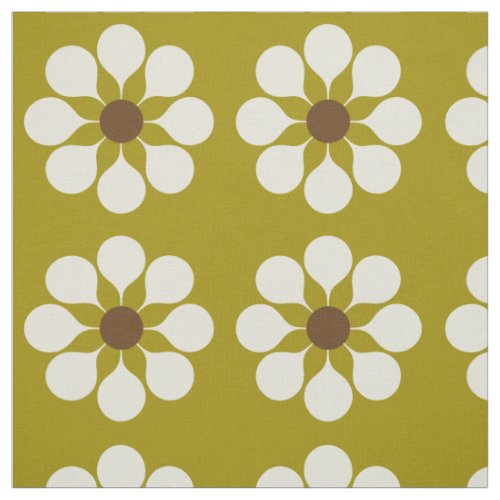 Retro Vintage Mod Floral Pattern Fabric