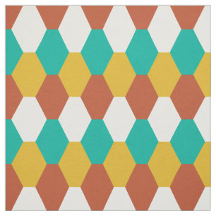 Retro Vintage Mod Geometric Pattern Fabric