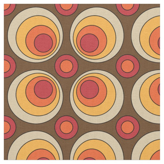 Retro Vintage Mod Pattern Fabric (Close Up)
